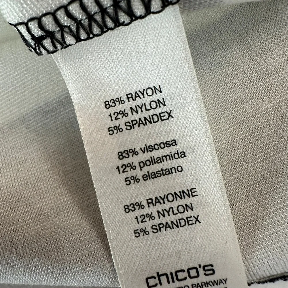 Chicos Womens Preppy Breton Parisian Striped Top Size 2 US L Office Monochrome